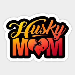 'Husky Mom' Pretty Pet Dog Gift Sticker